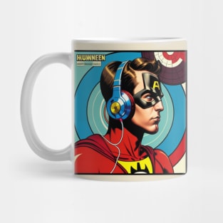 Unleash the Power: Superhero Soundscape Vinyl Record Artwork III Mug